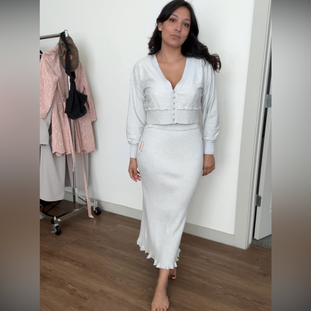 Daily Practice by Anthropologie Knit Lounge Set (CARDIGAN AND SKIRT ONLY) - Picture 3 of 7